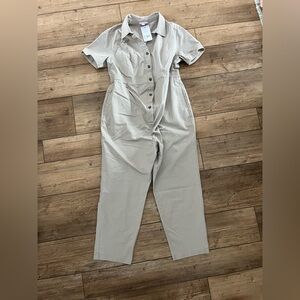 Women's Maternity Beige Jumpsuit